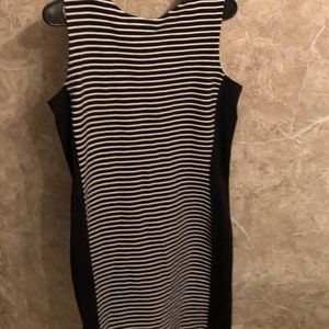 Athleta dress, black and white striped material